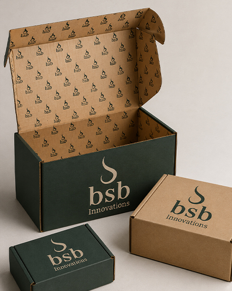 Corrugated shipping box with branded interior — BSB Innovations